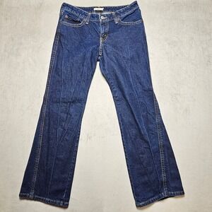 Levis Premium Big E Dark Wash Bootcut Flap Pocket Jeans Womens 32" (34") Waist